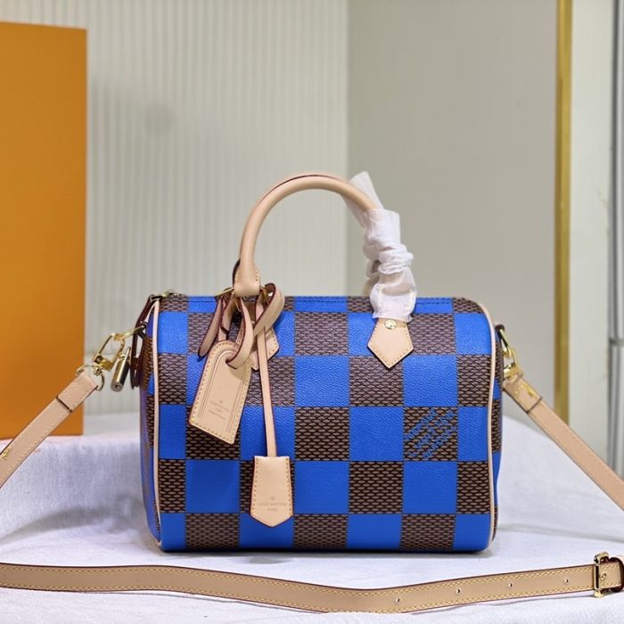 Louis Vuitton LV Speedy 25 Checkerboard Shoulder Bag Handbag (Perfect Replica) - Image 6