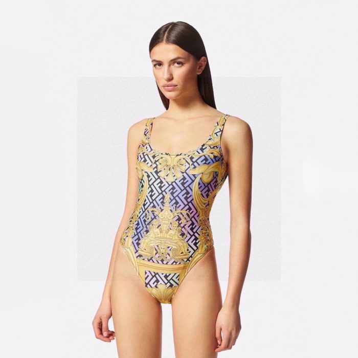 Versace Colorful One-piece Swimsuit Swimwear(Perfect Replica) - Image 2