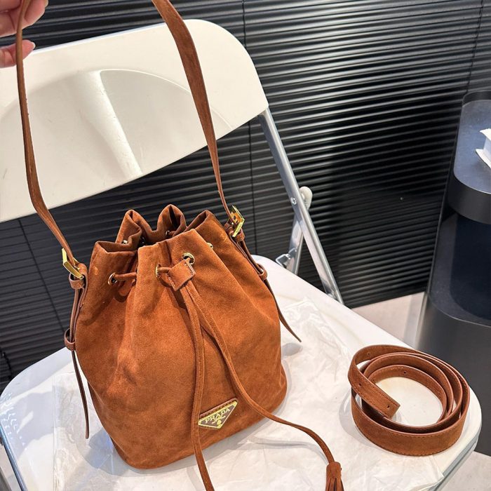 Prada Suede Bucket Bag (Replica) - Image 3