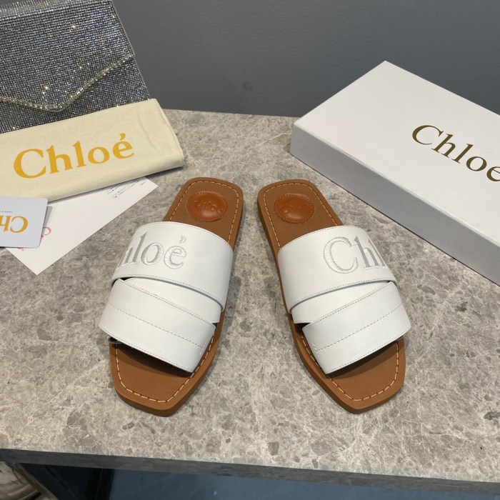 Chloe Leather Logo Embroidery Shoes Sandal (Perfect Replica) - Image 8