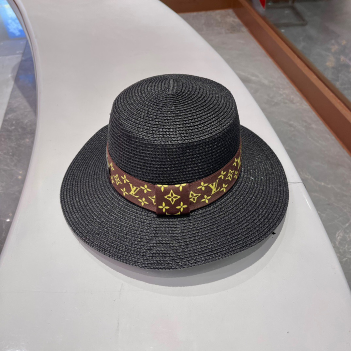 Louis Vuitton LV Flat Straw Beach Hat Sunhat (Perfect Replica) - Image 4