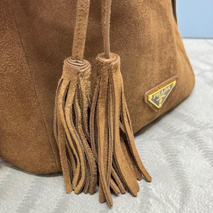 Prada Suede Bucket Bag 10A quality 1BE079 (Replica) - Image 5