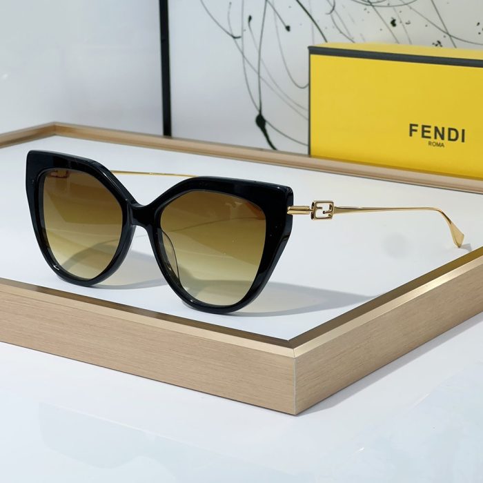 Fendi Thin-framed Sheet Metal on The Sides Sunglasses Top quality (Perfect Replica) - Image 2