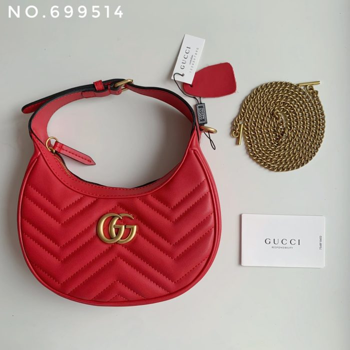 Gucci Marmnt Half Moon Shoulder Bag(Perfect Replica) - Image 6