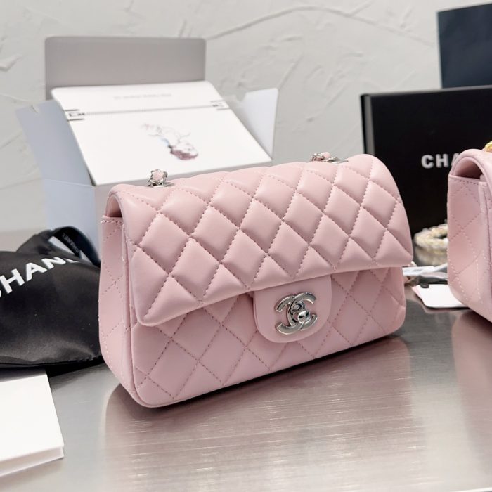 Chanel Classic Pink Flag Bag Small 20cm- (Perfect Replica) - Image 2