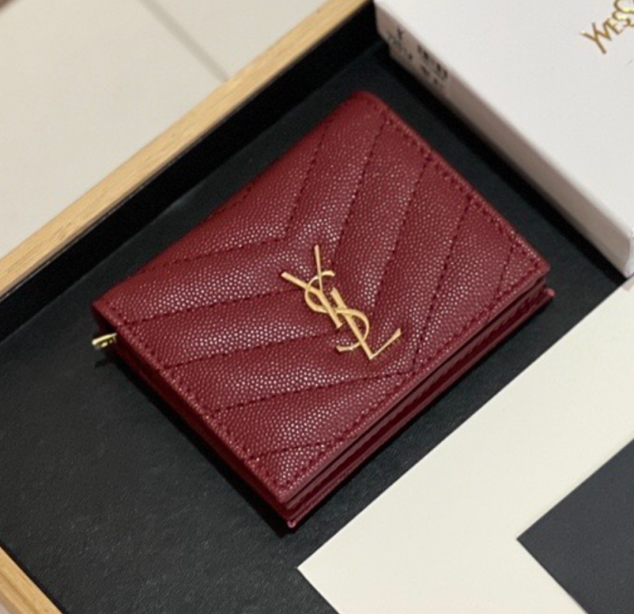 Saint Laurent YSL Monogram Caviar Leather Wallet (Perfect Replica) - Image 3