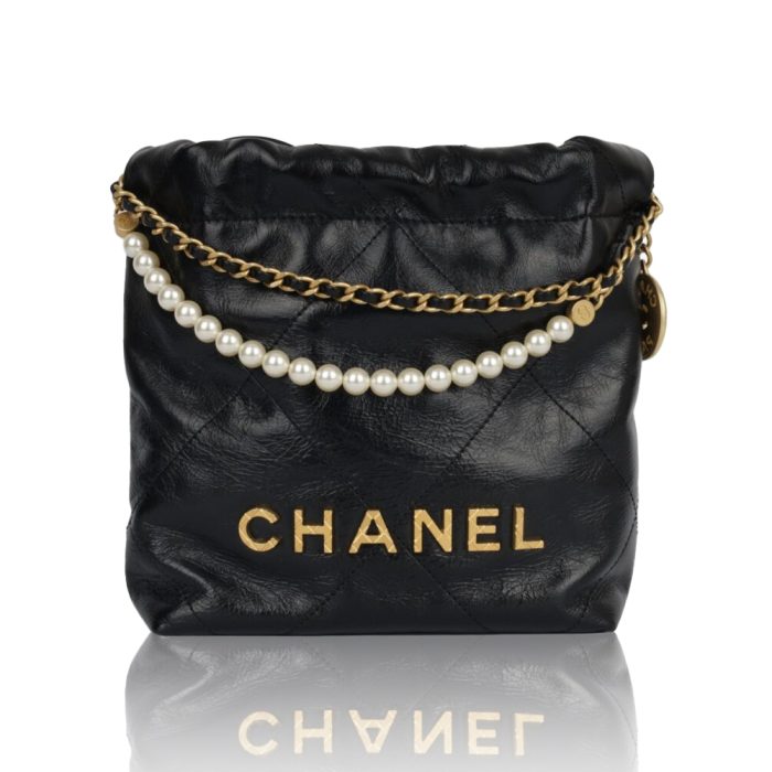 CHANEL Mini 23S Shiny Calfskin with Pearl Handbag AS3980(Perfect Replica) - Image 5