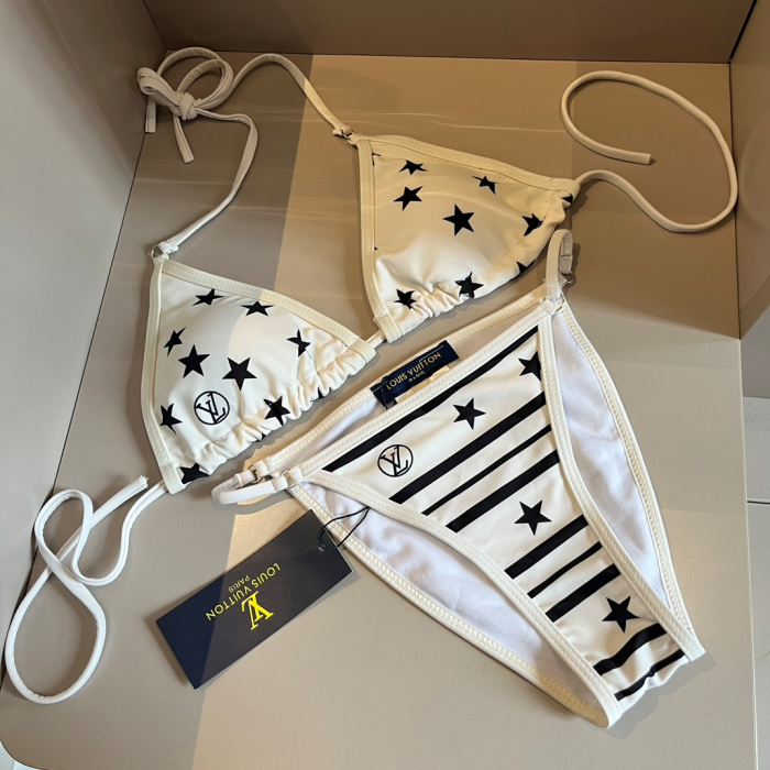 Louis Vuitton LV Classic Printed Two-piece Swimsuit Swimwear(Perfect Replica)