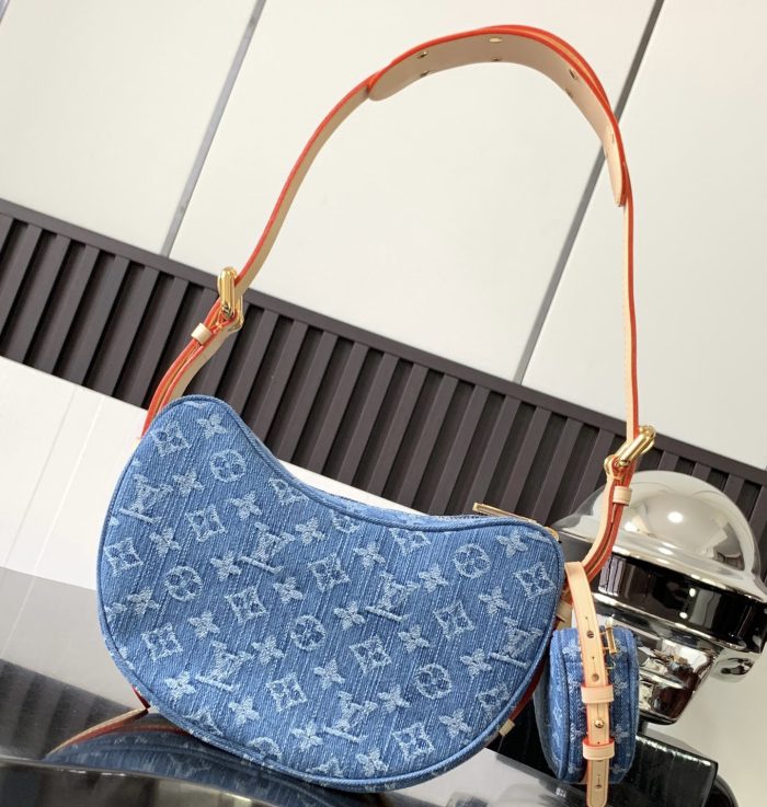 Louis Vuitton LV CROISSANT Denim Handbag(Perfect Replica) - Image 4