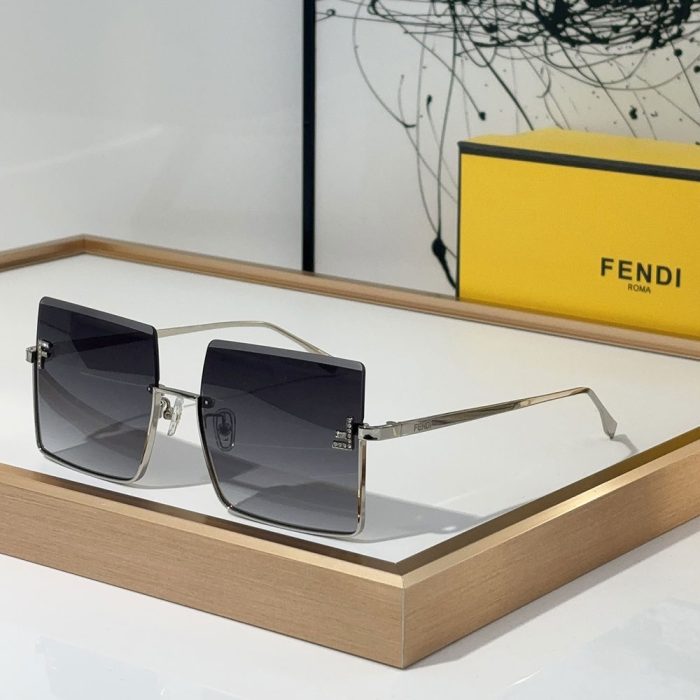 Fendi Half Frame Thin Metal Frame Sunglasses Top quality (Perfect Replica)