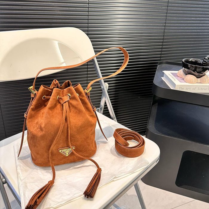 Prada Suede Bucket Bag (Replica)