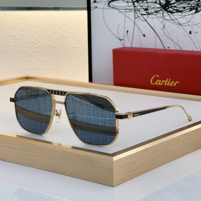 Cartier Metal Mirror Leg Logo Sunglasses Top quality (Perfect Replica) - Image 2