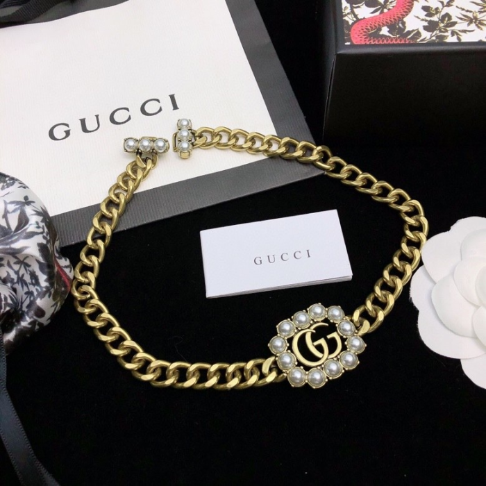 Gucci Double G Pearl Necklace