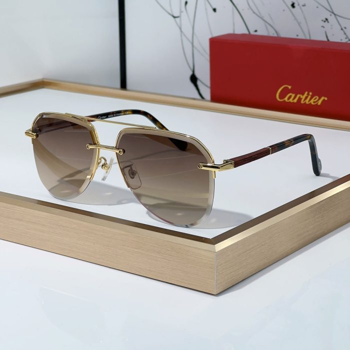 Cartier Color Matching Metal irregularity Sunglasses Top quality (Perfect Replica) - Image 4