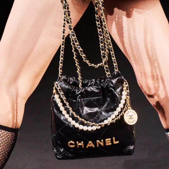 CHANEL Mini 23S Shiny Calfskin with Pearl Handbag AS3980(Perfect Replica) - Image 3