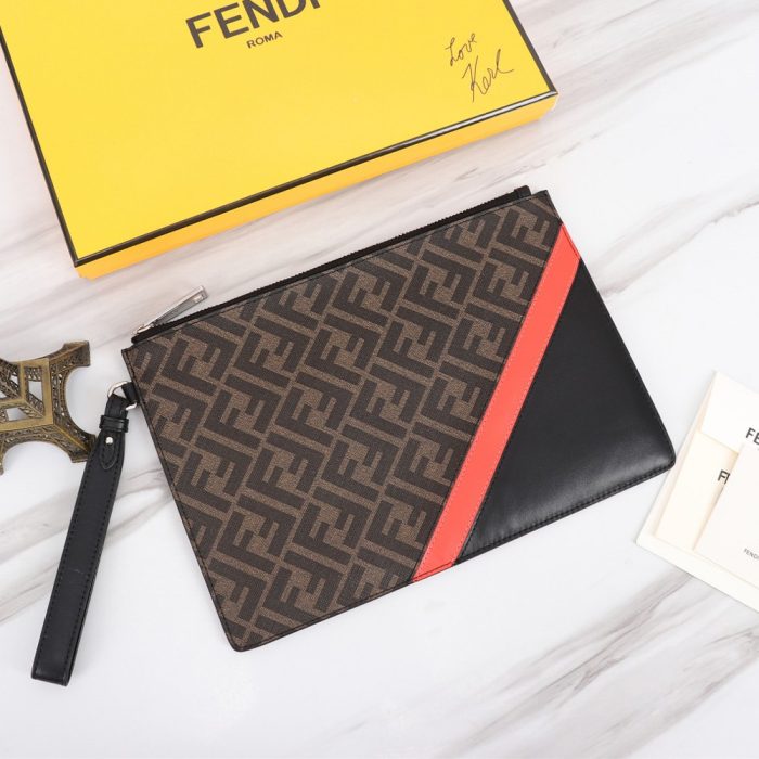 FENDI Printed Canvas Clutch (Perfect Replica) - Image 4