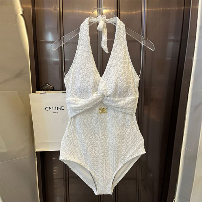 Celine Pure White Swimsuit Swimwear(Perfect Replica)