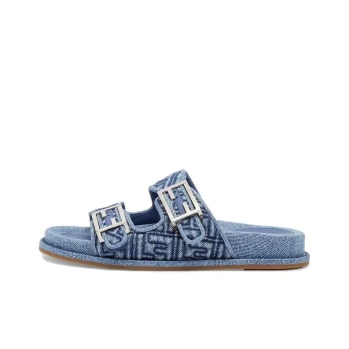 Fendi Fabric One Word Comfortable Slippers Shoes Sandal (Perfect Replica) - Image 3