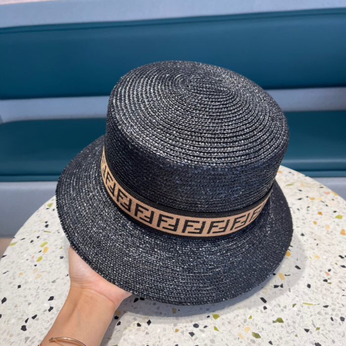 Fendi Straw Flat Top Hat Sunhat (Perfect Replica) - Image 5