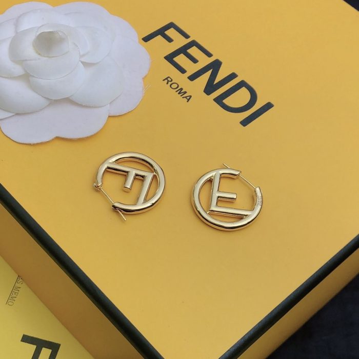 Fendi hollow letter earrings