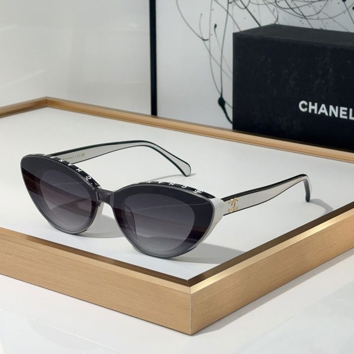 Chanel Mirror leg Logo Cat-eye Sunglasses Top quality (Perfect Replica) - Image 3