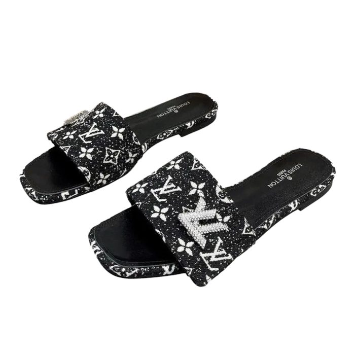 Louis Vuitton LV Flat Flat Flip-flops Slide Sandal (Perfect Replica) - Image 2